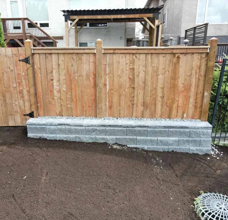 Allan Block Retaining Wall With Pressure Treated Fence